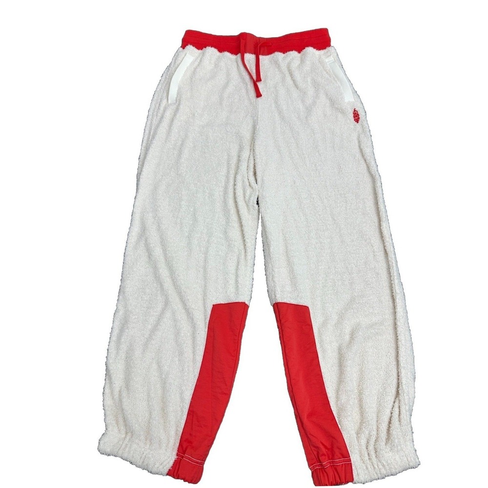 Free People Movement Women's Cuddle Up Jogger Pants Size Large Ivory/Red New